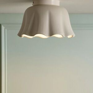 Maya Flush Mount Light Cream Scalloped Ceiling Light Fixture -NIB